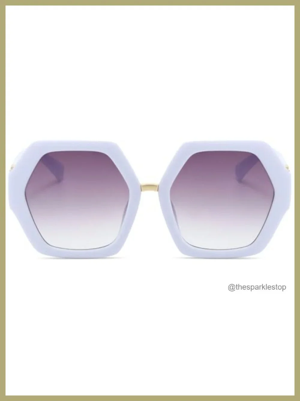 Vintage Hexagonal Sunglasses Women Oversized Retro Square Shades UV400